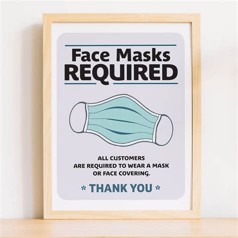 face masks required printable sign  retail shops wear  etsy