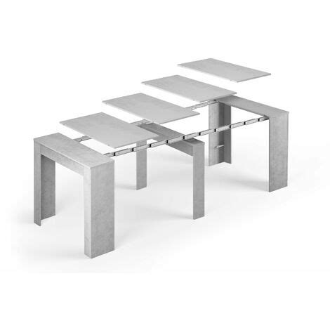 table console extensible alga avec rallonges jusqua  cm gris beton gris
