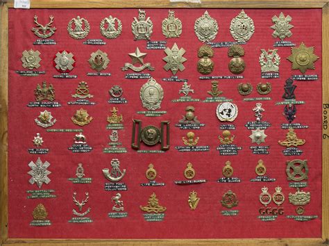 collection  british military cap badges shoulder titles   belt