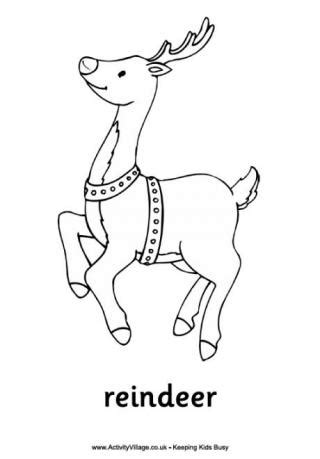 reindeer colouring pages