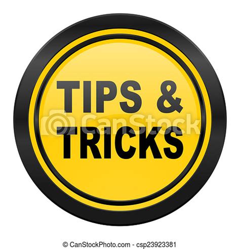 tips tricks icon yellow logo canstock