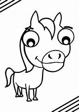 Horse Coloring Cartoon Pages Wecoloringpage sketch template