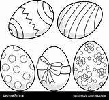 Easter Eggs Coloring Vector Royalty Vectors sketch template