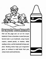 Crayon Crayola Coloring Bookmark Pages School Printable Back Print Color Gif Theme Sheets First Week Preschool Template Au Kids Classroom sketch template