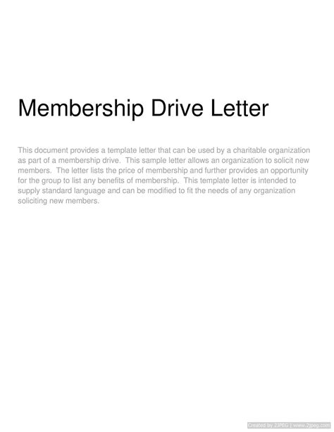 membership drive letter