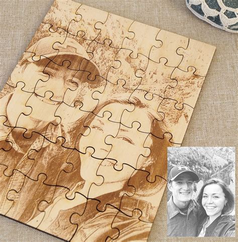 wooden picture puzzle laser engraved puzzle personalized   picture custom  wooden