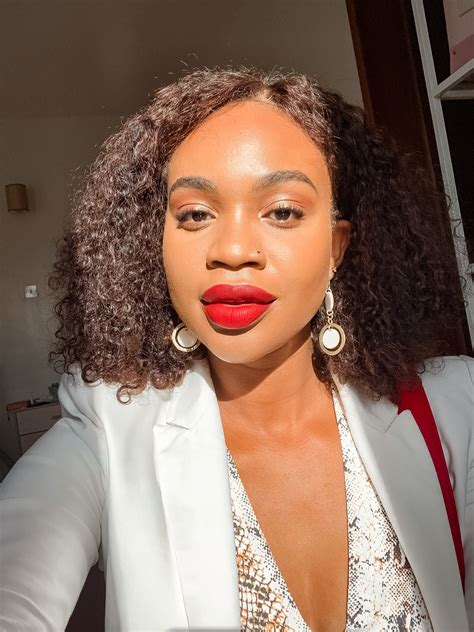 Soft Glam Makeup For Black Women Red Matte Lipstick