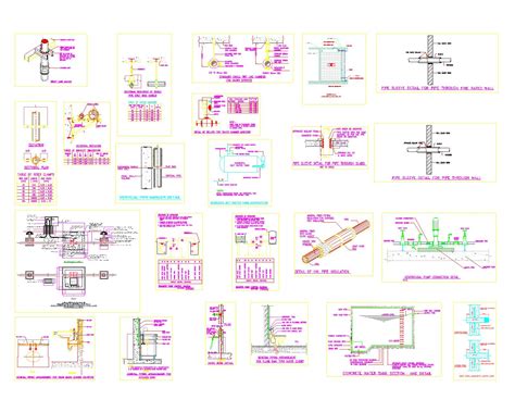 water supply installation details pipes support details cad files dwg files plans  details