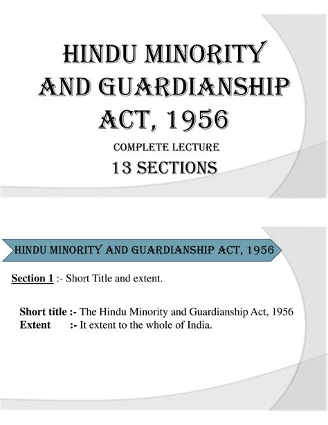 hindu minority guardianship act  hindu minority