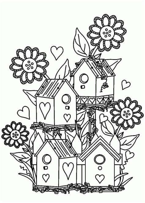 birdhouse coloring page coloring home