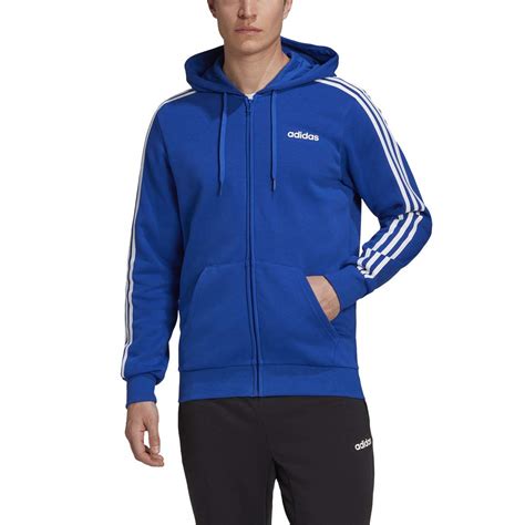 adidas male essentials  stripes full zip fleece team royal bluewhite xl amazonin sports
