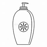 Outline Lotion Illustration Dispenser Sun Icon Style sketch template