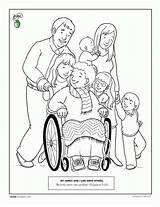 Coloring Others Helping Library Clipart Lds Primary Pages sketch template
