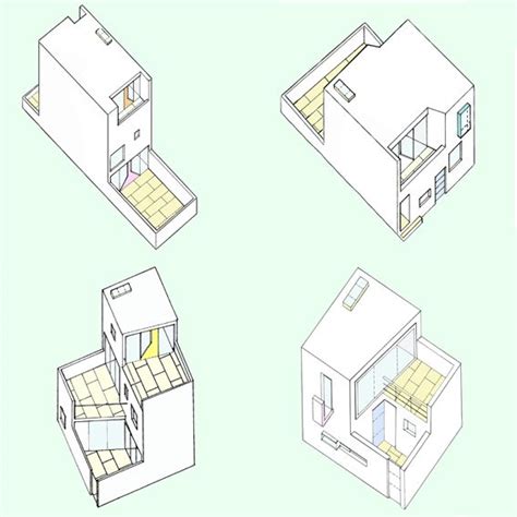 plan obliques  individual units lakeview road peter barber architects axonometric