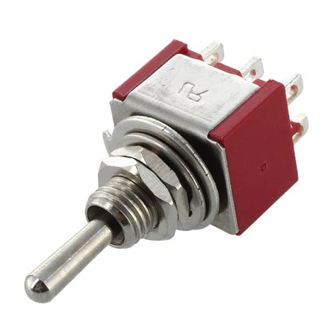 mini toggle switch dpdt    position red      switches  lights