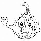 Fig Fruit Coloring Thumbs Character Cartoon Illustration Preview Face sketch template