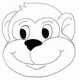 Mask Monkey Coloring Comment First sketch template