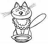 Eating Cat Coloring Drawing Colorear Gif Animals sketch template