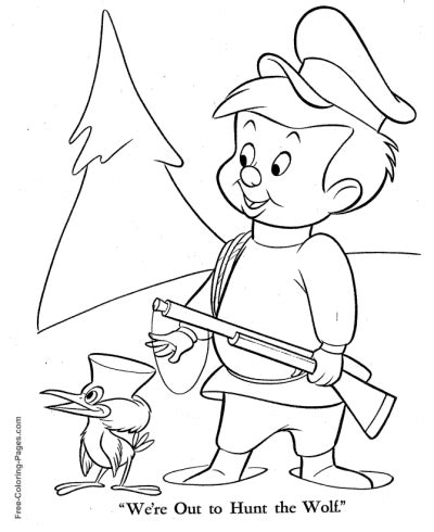 peter   wolf story coloring pages