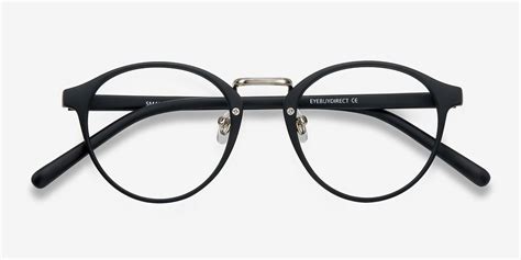 small chillax matte black silver plastic eyeglass frames from