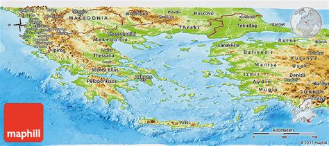 physical panoramic map  greece