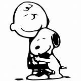 Snoopy Peanuts Hugging sketch template