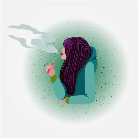 20 Drawing Of The Female Model Smoking Cigarette Illustrations