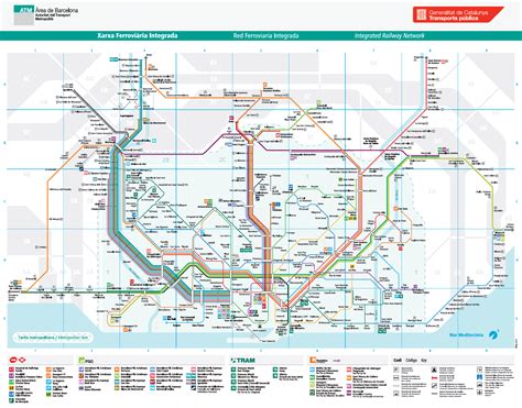 barcelona metro map  zones  tourist attractions printable