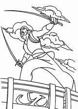 Sinbad Coloring Pages Fight Sword Sailor Two Pirate Color Choose Board sketch template