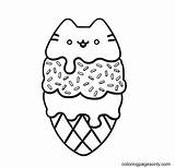 Pusheen Ausmalbilder Kawaii Ijsje Colorir Sorvete Milkshake Adicionais Ando Komputer sketch template