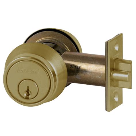 bpd  schlage  series tubular deadlatch lock  double cylinders  antique brass