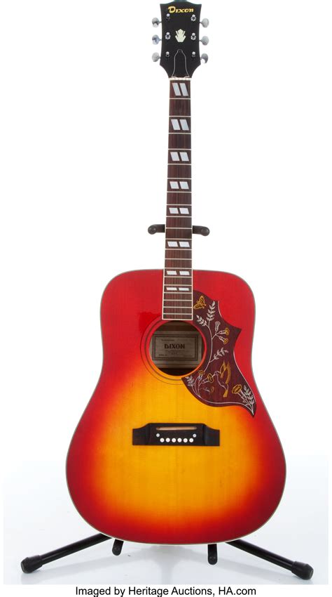 dixon model  cherry sunburst acoustic guitar  serial lot  heritage auctions