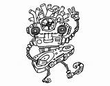 Dj Robot Coloring Robots Coloringcrew sketch template
