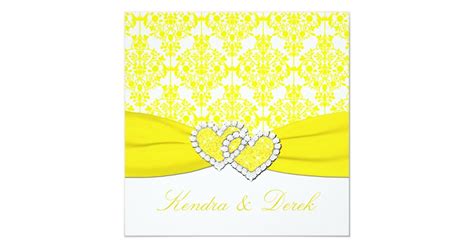yellow white damask couples shower invitation zazzle