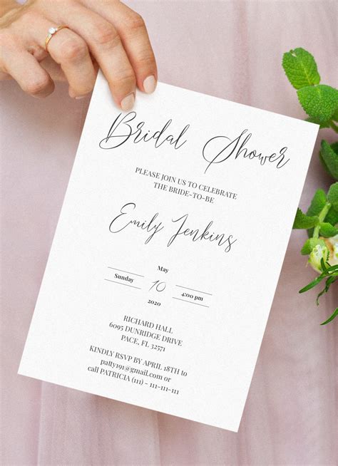bridal party invitation template  design idea