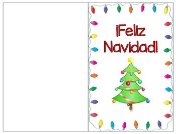 christmas cards  spanish   maestra spanish resources tpt