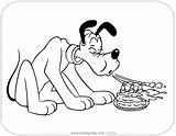 Pluto Coloring Pages Disneyclips Blowing Candles sketch template