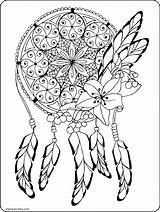Coloring Dream Adult Catcher Colouring Dreamcatcher Etsy sketch template