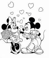 Coloring Pages Mickey Minnie Mouse Disney Valentines Wedding Print Kissing Pluto Baby Hand Printable Valentine Clubhouse Cute Getcolorings Kids Getdrawings sketch template