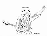 Hendrix Jimi Lineart Deviantart sketch template