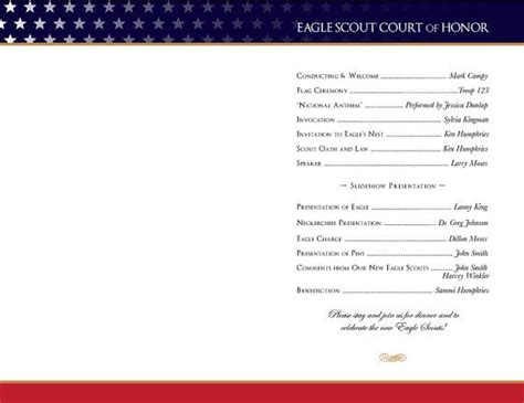 eagle scout court  honor program printable    etsy eagle