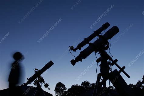 astronomer waiting for night stock image r104 0135