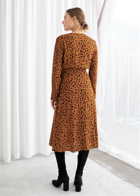 stories leopard print wrap dress dresscodes