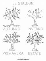 Stagioni Scheda Fantavolando Illustrate Quattro Alberi Scaricate sketch template