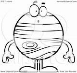 Jupiter Coloring Cartoon Planet Surprised Smiling Clipart Outlined Vector Thoman Cory Royalty Clipartof sketch template