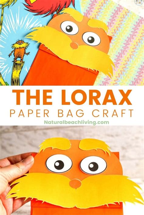 lorax paper bag puppet craft   lorax template natural