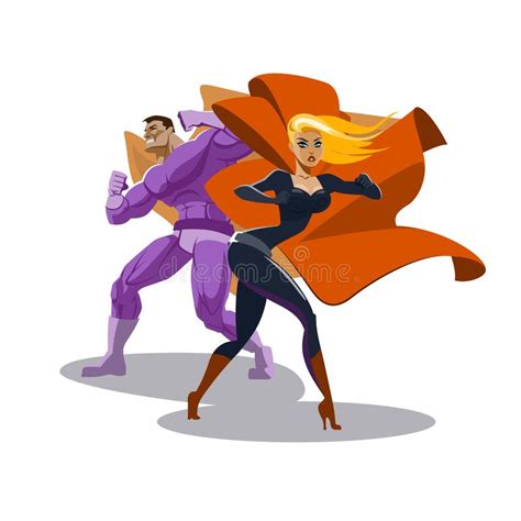 superhero team   stock vector illustration  posing