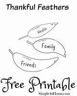 Thankful Feathers Printable Thanksgiving Simpleathome sketch template