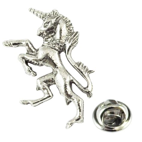 unicorn of scotland pewter lapel pin badge from ties planet uk
