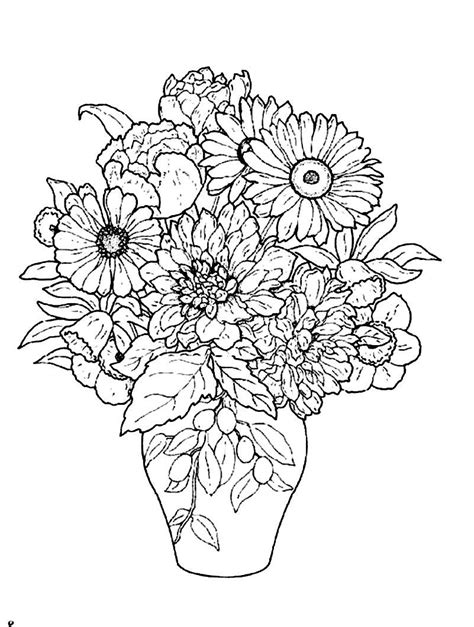 beautiful flower vase flower coloring pages abstract coloring pages